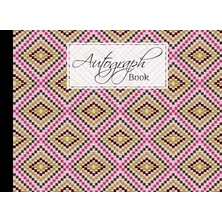 Nacario Autograph Book: Zigzags Cover | Signatures Blank Scrapbook, Memorabilia Album Gift, Keepsak