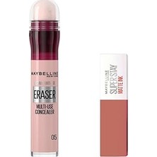 Nacario New York Instant Age Eraser Kapatıcı 05 Brighten & Super Stay Matte Ink 65 Mini Hediyeli