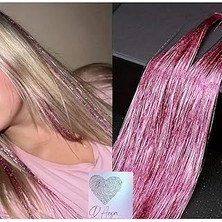 Nacario DD283 Işıltılı Hair Tinsel Saç Simi Uzatma Pembe HT10