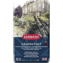 Nacario Derwent Graphıtınt Serisi Renkli Grafit Kalem Seti - 12 Renk Metal Kutu