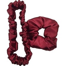 Nacario Ipek Saten Saç Bandı Saç Tokası (Bordo)