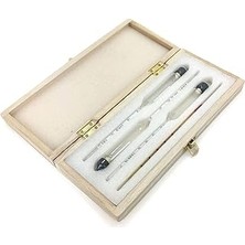 Nacario 3'lü Set Alkolmetre 0-40-70-100 Ahşap Kutulu