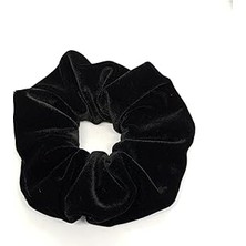 Nacario Orta Boy Scrunchie Kadife Saç Lastiği, Tek Ebat, 269SIYAHHB54, Siyah