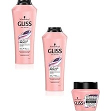 Nacario Gliss Split Hair Miracle Şampuan 360 ml x 2 Adet + Saç Bakım Maskesi 300 ml Set