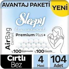 Nacario Sleepy Bio Airbag Avantaj Paketi Bebek Bezi 4 Numara Maxi 104 Adet