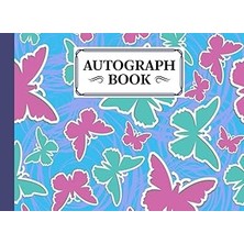 Nacario Autograph Book: Butterflys Cover | Memory Book, Signature Celebrity Memorabilia Album Gift, Size 8.