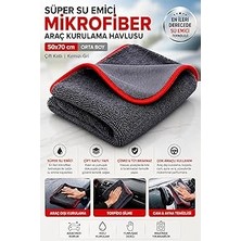 Nacario Süper Su Emici Özellikli Mikrofiber Araç Kurulama Havlusu 50X70 Cm, Orta Boy Çift Katlı Araç Kurutm