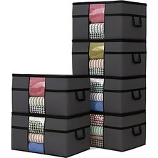 Nacario 6 Adet Pencereli Yastık Saklama Hurcu - Mega Boy Yorgan Hurç Organizer Düzenleyici - 75 x 40 x 40 C