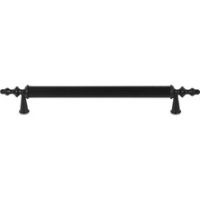 Nacario Ovacık Çekmece Dolap Kapak Kulpu Kulbu 96 mm Siyah Metal Kulp (10 Adet)