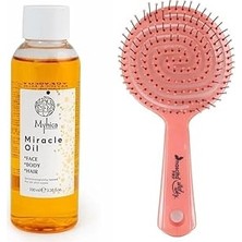 Nacario Myhica Nemlendirici Yüz, Vücut Saç Bakım Yağı - 100 ml + Pembe Üç Boyutlu Oval Saç Fırçası 0