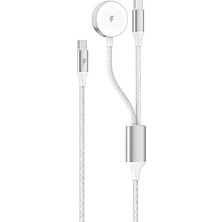 Nacario Pd 100W Destekli Naylon Örgülü Kablo, Çoklu Şarj Kablosu USB C To C/yıldırım/manyetik Saat, Iphone,