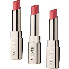 Nacario Note Cosmetics Iconic Sheer Lipstick 208 Dreamer Nemlendirici Parlak Ruj, Pembe (3 Paketi)