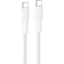 Nacario Belkin Örgülü Usb-C - Usb-C Kablosu, 3 M, 240 W, Yumuşak, Esnek Hızlı Şarj Kablosu, Iphone 16,