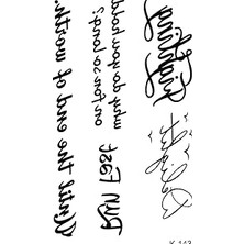 Nacario Bearpear El Yazısı Geçici Dövme Writing Tattoo