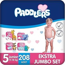 Nacario Paddlers Bebek Bezi 5 Numara Junior (11-18 Kg) 208 Adet – Ekstra Set