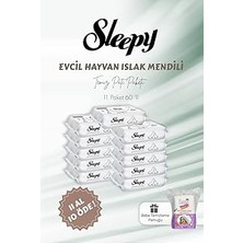 Nacario Sleepy 11 Al 10 Öde Evcil Hayvan Islak Havlusu 60'lı Bebe Temizleme Pamuğu