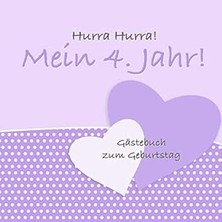 Nacario Hurra Hurra! Mein 4. Jahr!: Gästebuch Vierter Geburtstag I Violett I Für 25 Gäste I Geschri