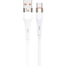 Nacario HC05, Örgülü 5 Amper USB To Type- C, 1 Metre, Şarj Data Kablosu, Beyaz