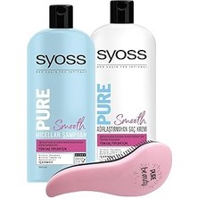 Nacario Syoss Pure Smooth Micellar Şampuan 550 ml + Saç Kremi 550 ml + Tarak Seti