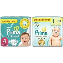Nacario Bebek Bezi Aktif Bebek 4 Numara 136 Adet Aylık Fırsat Paketi & Bebek Bezi Care