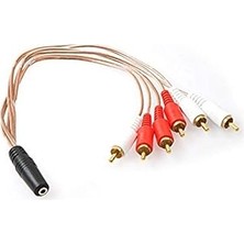 Nacario S-Link SL-DCR36 S-Link SL-DCR36 Dc3.5/f To Rca/m*6 Kablosu, Siyah
