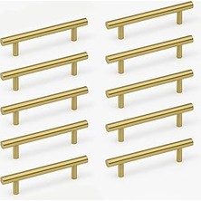 Nacario Alteta 10 Adet (128 mm - 12.8 Cm) Gold Altın Metal Mobilya Mutfak Çekmece Dolap Kulbu Kulpu Kulplar