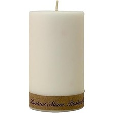 Nacario Simagift Simagift Bozkurt Mum Silindir Şeklinde Mum 7X12 cm Krem