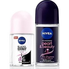 Nacario Nivea Kadin Roll-On Deodorant Pearl&beauty 50ML Mini Roll-On Black&white 25ML, Bakımlı Koltuk Al