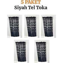 Nacario 5 Paket Siyah Tel Toka – Saç Tokası, Kaymaz, Dayanıklı, Günlük Kullanıma Uygun