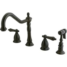 Nacario Pirinç KS1795ALBS Heritage Breitgefaechert Mutfak Armatürü American Kolu Sap & Pirinç Spra