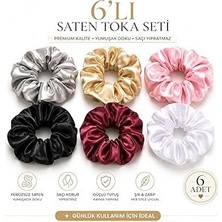Nacario Saten Saç Tokası, 6'lı Set, Bordo, Beyaz, Siyah, Gold, Pembe, Gümüş, Saç Yolmaz, Iz Yapmaz