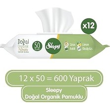 Nacario Sleepy Doğal & Organik Islak Mendil 50 Adet x 12 Adet