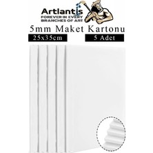 Mikasso Maket Kartonu Beyaz Fotoblok 5 mm 25X35 cm 5 Adet Hobi Sanat Okul Köpüklü Straforlu Maket Kartonu Ma