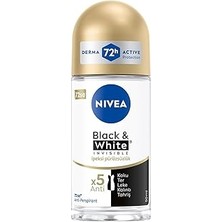 Nacario Nivea Kadın Roll On Deodorant Black&white Invisible Ipeksi Pürüzsüzlük 72 Saat Anti-Perspirant Koru