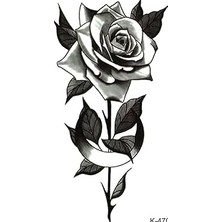 Nacario Bearpear Siyah Gül Geçici Dövme Tattoo
