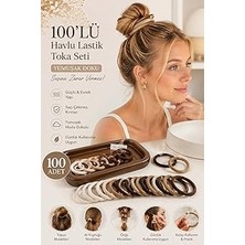 Nacario Kadın 100 Lü Havlu Lastik Toka Seti,kadın Çocuk Mandal Toka, Lastik Toka Seti, Toka Organizer, Toka