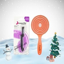 Nacario Professional Yılbaşı Paketi Kaş Usturası Saç Fırçası Turuncu