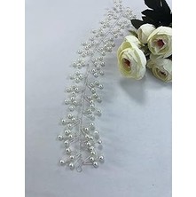 Nacario Krem Incili Saç Türban Aksesuarı