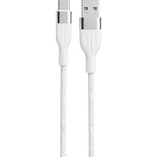 Nacario Pdateknoloji 3.0A Type-C Hızlı Şarj Data Kablosu Beyaz 1m