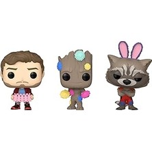 Nacario Funko Cep Pop! Marvel: Galaksinin Koruyucuları - Paskalya Yıldız Lordu, Groot Roket 3'lü Paket