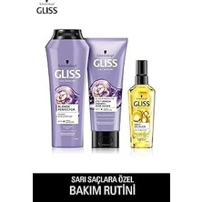 Nacario Gliss Blonde Perfector Saç Bakım Seti, Mor Şampuan 250 ml + Mor Maske 200 ml + Ultimate Oil Elixir