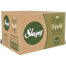 Nacario Sleepy Doğal Organik Pamuklu Temizlik Havlusu 50 Yaprak x 24 Paket