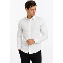 Modaplaza Erkek Saten Likra Slimfit Uzun Kol Gömlek