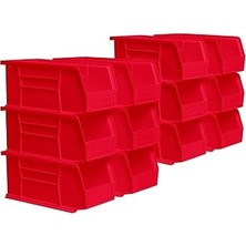 Nacario Akro-Mils - 30230RED 30230 Akrobins Asmak Için Plastik Saklama Kabı, Istiflenebilir Kap, 27,9 x 12,