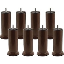 Nacario Baza Mobilya Koltuk Kanepe Metal Destek Ayağı M8 Civatalı Kahverengi Ayak 15 cm (8 Adet)