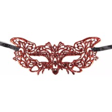 Aslanoğlu Store Kırmızı Dantel Masquerade Maskesi 9 No