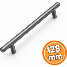 Nzb Metal Mobilya Mutfak Dolap Çekmece Dolabı Kulbu Kulpu Kulpları (1 Adet) Titanyum Renk 128 mm 12,8 cm