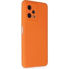 Aslanoğlu Store Xiaomi Redmi Note 12 5g Kılıf Nano Içi Kadife Silikon - Turuncu
