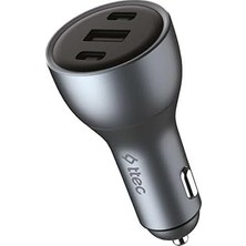 Nacario Smartcharger Trio Pd 130W Araç Hızlı Şarj Aleti 2 Usb-C+Usb-A