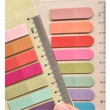 Mikasso 10 Renkli Cetvelli Somon Laci Tonları Şeffaf Pet Indeks / Index Sticker / Postit / Pos